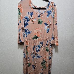 Peach Floral Dress